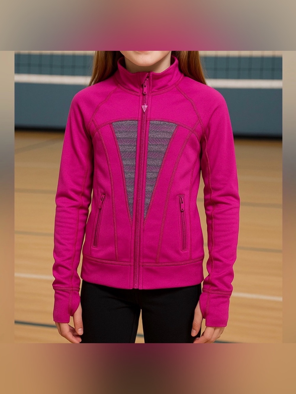 Ivivva by Lululemon Girls Zip Up Jacket in Fuchsia Size 12 - C44-011
